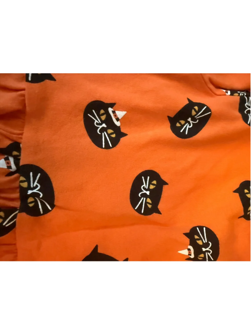 Cat & Jack Girls Size 7/8 Orange Black Cat Halloween Dress with Pockets